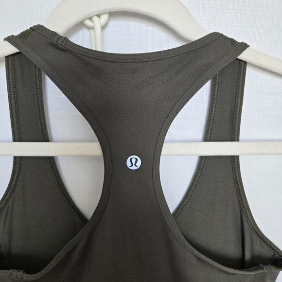 LULULEMON WOMEN'S 'COOL RACERBACK' TANK TOP OLIVE FATIGUE-GREEN (SIZE 8) - Picture 7 of 9